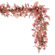 Vickerman FQ221560 5' Dusty Rose Artificial Fall Eucalyptus And Berry Garland