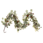 Vickerman FQ222160 5' Artificial Winter Cedar Pinecone Eucalyptus And Brown Jingle Bell Garland