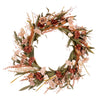 Vickerman FQ222320 20" Brown And Cream Artificial Carnation And Chinese Lantern Wreath.