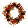 Vickerman FQ222520 20" Orange And Burgundy Artificial Mixed Mum Chinese Lantern And Berry Wreath.