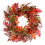 Vickerman FQ222722 22" Artificial Oak Leaf Acorn Berry Wreath.