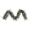 Vickerman FQ224172 6' Artificial Snow Cedar Hanging Garland With Pinecones