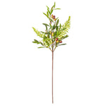 Vickerman FS232627 27" Artificial Green Olive Spray 3/Bag. Features Green Foliage With Dark Orange Olives.