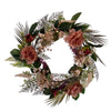 Vickerman FT220922 22" Coral Artificial Peony Dahlia Wreath.