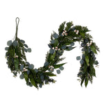 Vickerman FT224372 6' Green Artificial Eucalyptus Berry Garland