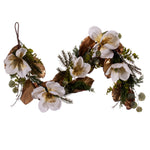 Vickerman FT224560 60" White Magnolia Garland