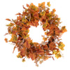 Vickerman FT226322 22" Fall Orange Artificial Leaf Wreath.