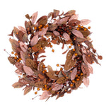 Vickerman FT226722 22" Green Brown Artificial Leaf Wreath.