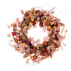 Vickerman FT226922 22" Cream Red Assoreted Artificial Leaf Wreath With Maple Leaves And Pinecones.