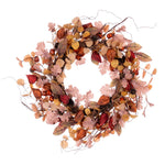 Vickerman FT226922 22" Cream Red Assoreted Artificial Leaf Wreath With Maple Leaves And Pinecones.