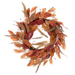 Vickerman FT227122 22" Cream Red Artificial Leaf Wreath.