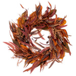 Vickerman FT227322 22" Cream Red Artificial Leaf Wreath.