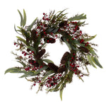 Vickerman FT227922 22" Green Artificial Leaf Wreath.