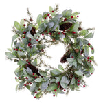 Vickerman FT228322 22" Green Artificial Leaf Wreath.