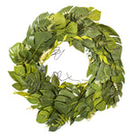 Vickerman FT230630 32" Artificial Green Mixed Jungle Foliage Wreath. Combination Of Leaves.