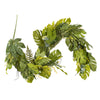 Vickerman FT230672 6'Artificial Green Mixed Jungle Foliage Garland Combination Of Leaves