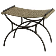 Uttermost 23770 Playa Seagrass Small Bench Brown with Curved Metal Base