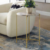 Contemporary Marble Accent Table 22" Dark Travertine Top by One Pixie Street