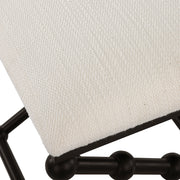 Uttermost 23782 Iron Drops Small Bench with Black Bubble Legs and White Textured Cushion