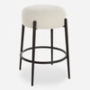 Arles Plush Faux Shearling Counter Stool – White & Black