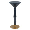 Uttermost 24007 Luster Navy Blue Metal Accent Table with Antique Finish Architectural Frame
