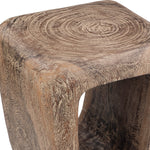 Boho Style Bleached Wood Accent Stool