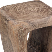 Boho Style Bleached Wood Accent Stool