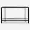 55" Wide Glass Console Table with Gallery Shelf