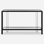 Uttermost Satin Black Console Table with Tempered Glass