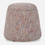 Uttermost 23834 Gumdrop Confetti Chenille Pink Ottoman with Brushed Nickel Nail Head Accents