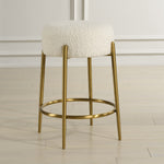 Designer Counter Stool with Luxe Brass Finish – Arles Collection