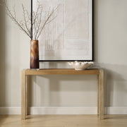 Natural Fiber Console Table – Slim Profile for Hallways or Living Rooms