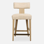 Uttermost Elysian Classic Klismos Oak Counter Stool with Sand Fabric