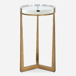 Uttermost 50091 Midas Antique Gold Accent Table with Crystal Top