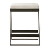 Compact Aged Black Iron Bar Stool for Kitchen Counters