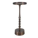 Accent Table 24.5" H Bronze Antique Aluminum Iron Round Side Table by One Pixie Street