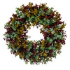 Vickerman FXT224518 18" Red And Green Spiral Artificial Eucalyptus Wreath