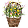 Vickerman FY194516 16"X10" Artificial Pink Yellow Wild Flowers Basket