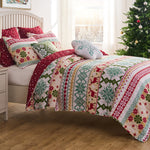 Greenland Home Fashions Fair Isle Snow Quilt Set – 3-Piece, Nordic Holiday Design