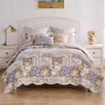 Greenland Home Fashions French Country 3-Piece Quilt Set with Vintage Floral Patchwork