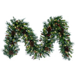 Vickerman G118715LED 9' Cibola Mixed Berry Artificial Christmas Garland Warm White Led Mini Lights