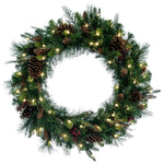 Vickerman G118731LED 30" Cibola Mixed Berry Artificial Christmas Wreath Warm White LED Lights