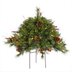 Vickerman G118786LED 2' Cibola Mixed Berry Artificial Christmas Bush With 100 Warm White LED Lights
