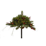 Vickerman G121346 16" Mixed Berry And Cone Artificial Christmas Urn Filler With 100 Clear Lights