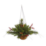 Vickerman G121347 12" Mixed Berry And Cone Artificial Christmas Hanging Basket Unlit