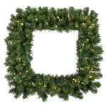 Vickerman G126037 36" Grand Teton Artificial Christmas Square Wreath Clear Dura-Lit Incandescent Mini Lights