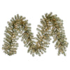 Vickerman G182314LED 9' X 14" Champagne Artificial Christmas Garland Warm White Led 3Mm 8 Function Lights