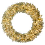 Vickerman G182337LED 36" Champagne Artificial Christmas Wreath Warm White LED 3Mm 8 Function Lights