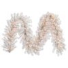 Vickerman G182814LED 9' X 14" White Artificial Christmas Garland Warm White Led 3Mm 8 Function Lights