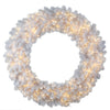 Vickerman G182848LED 48" White Artificial Christmas Wreath Warm White LED 3Mm 8 Function Lights